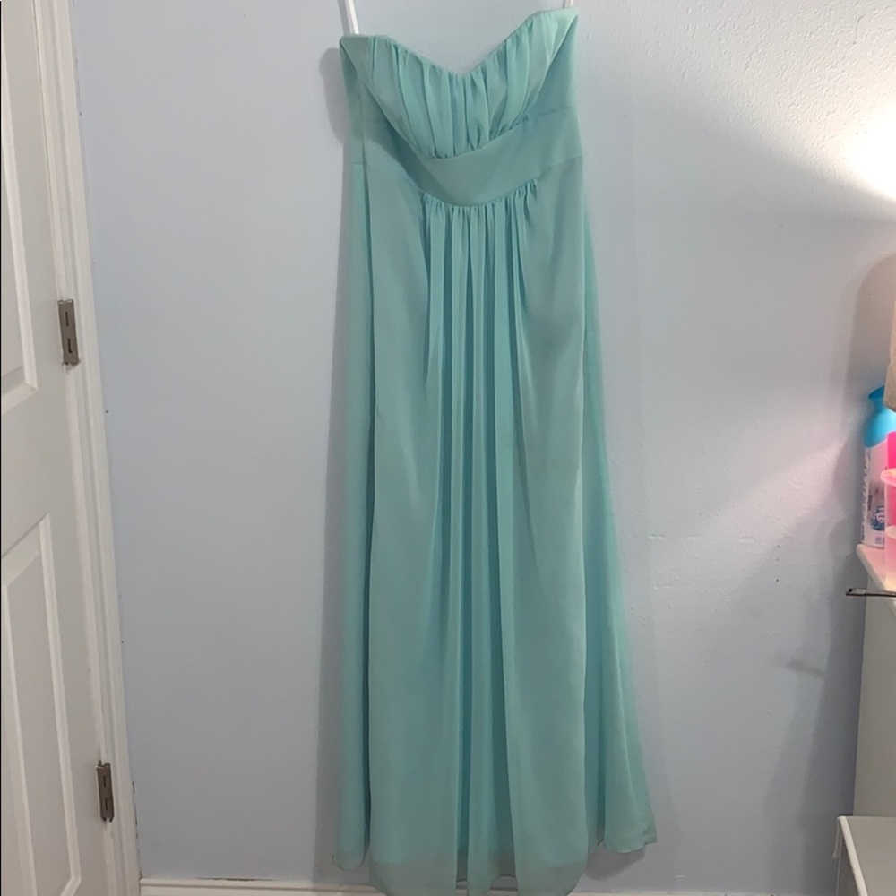 Teal sweetheart gown